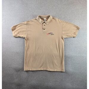VTG Walt Disney Imagineering Polo Shirt Mens‎ L Beige Imagineer Exclusive 90's